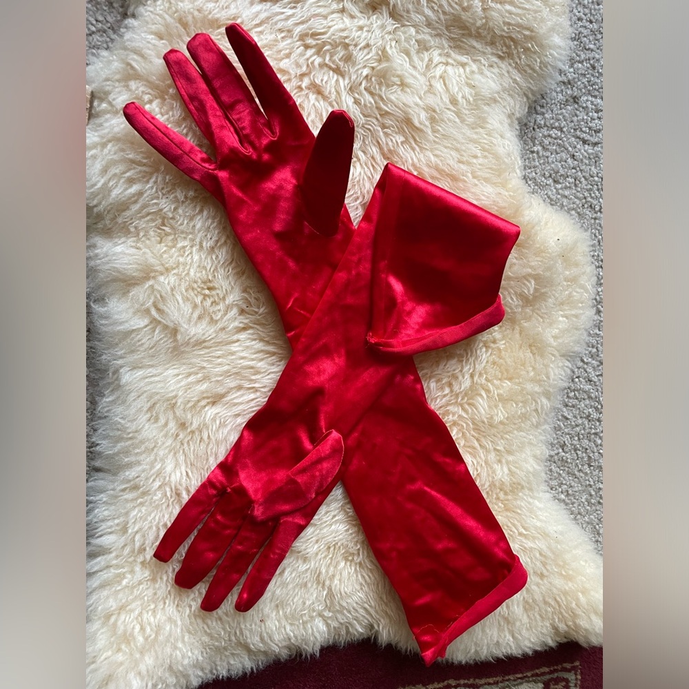 Vintage satin Gloves Bridal Tea Weddings Prom s